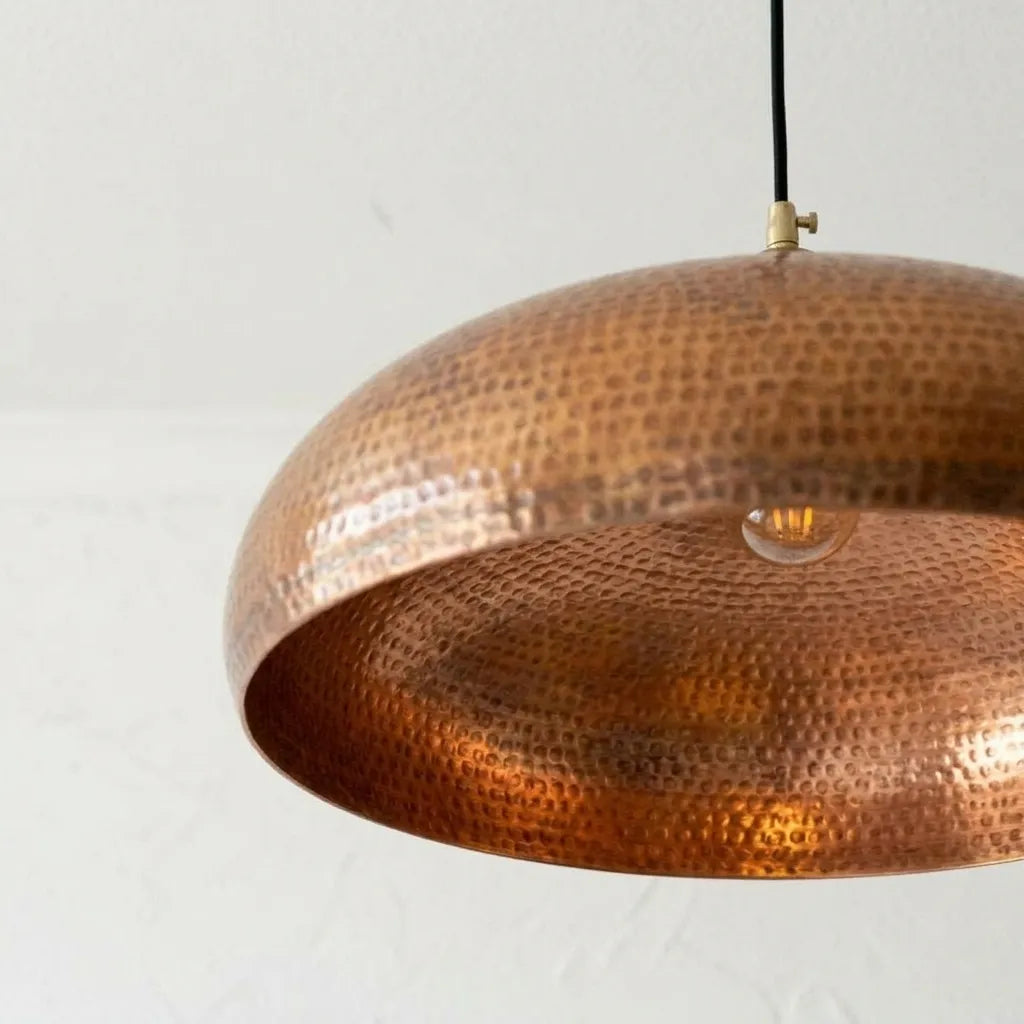 Handmade Hammered Copper Dome Pendant Light for Kitchen Island