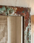 Oxidized Copper Wall Mirror – Rustic Verdigris Frame
