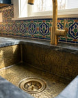 Hammered Antique Brass Prep Sink for Luxury Kitchen Countertops