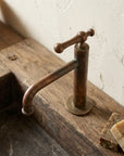 Aged Copper Vessel Sink Faucet – Rustic Single Hole Tap