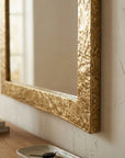 Handmade Hammered Brass Wall Mirror – Luxury Gold Frame