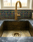 Hammered Antique Brass Prep Sink for Luxury Kitchen Countertops