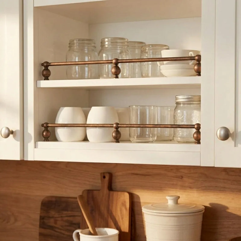 Aged Copper Cabinet Shelf Rail – Vintage Kitchen Guard Bar