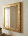 Handmade Hammered Brass Wall Mirror – Luxury Gold Frame