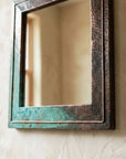 Handmade Verdigris Copper Wall Mirror – Hammered Rustic Frame