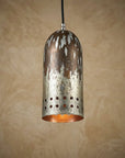 Verdigris Copper Cylinder Pendant Light – Handmade Rustic Hanging Lamp