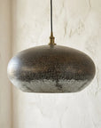Handmade Oxidized Copper Pendant Light – Rustic Hammered Ceiling Lamp