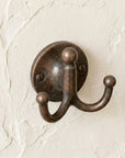 Aged Copper Double Coat Hook – Rustic Wall Hanger