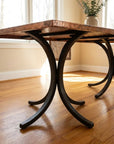 Handcrafted Hammered Copper Dining Table – Rustic Metal Top