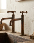 Aged Copper Vessel Sink Faucet – Rustic Single Hole Tap