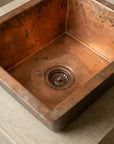 Handmade Rectangular Copper Vessel Sink for Rustic Bathrooms