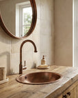 Vintage Copper Swan Neck Faucet – Single Lever Vanity Tap