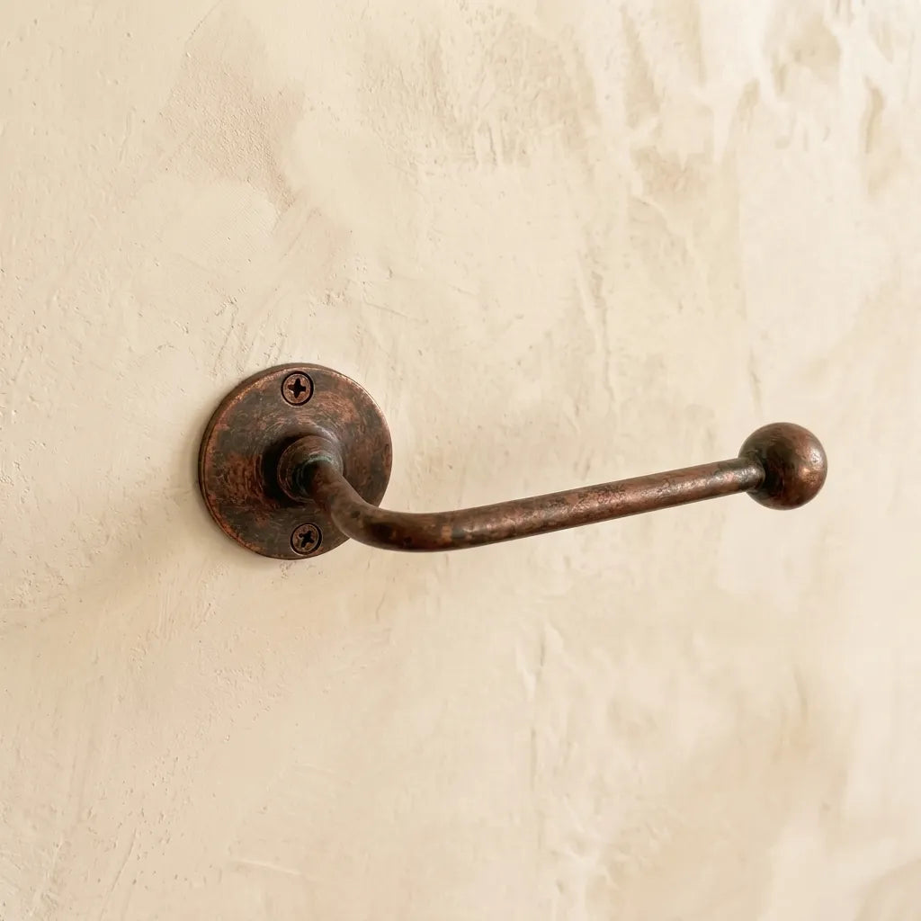 Handmade Aged Copper Toilet Paper Holder – Rustic Wall Mount