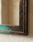 Handmade Verdigris Copper Wall Mirror – Hammered Rustic Frame