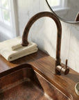 Vintage Copper Swan Neck Faucet – Single Lever Vanity Tap
