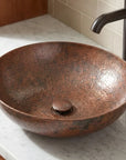 Handmade Hammered Copper Vessel Sink for Rustic Bathroom Vanity