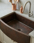 Rounded Front Copper Farmhouse Kitchen Sink