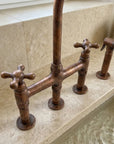 Rustic Copper Kitchen Mixer Tap with Pull-Out Side Sprayer