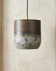 Handmade Oxidized Copper Drum Pendant Light – Rustic Ceiling Lamp