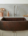 Rounded Front Copper Farmhouse Kitchen Sink