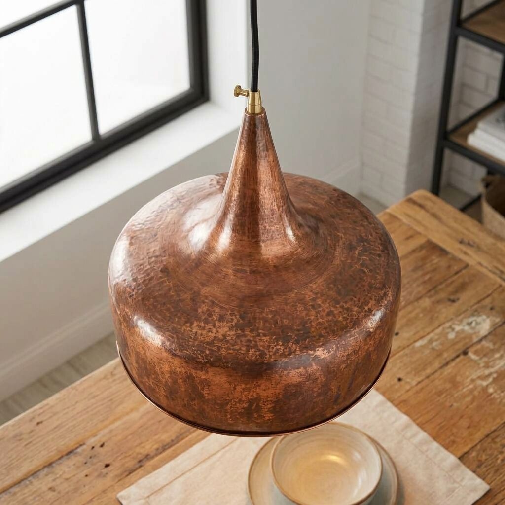 Handmade Vintage Copper Dome Pendant Light for Kitchen Island