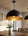 Handmade Black Hammered Copper Dome Pendant Light