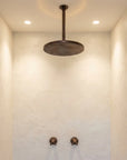 Aged Copper Ceiling Shower with Round Rainfall Head