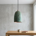 Handcrafted Verdigris Copper Bell Pendant Light for Rustic Interiors