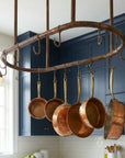 Rustic Copper Oval Pot Hanger – Ceiling Rack with Hooks