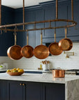 Rustic Copper Oval Pot Hanger – Ceiling Rack with Hooks