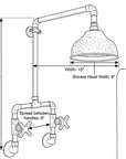 Unlacquered Copper Outdoor Shower System with Wall-Mounted Rain Head