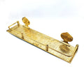 Hammered Solid Brass Bathroom Wall Shelf, 16 in