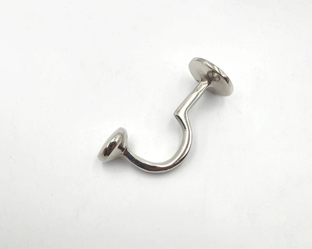 Handcrafted Brass Wall Hook, Polished Nickel Finish, Bathroom Coat Hook