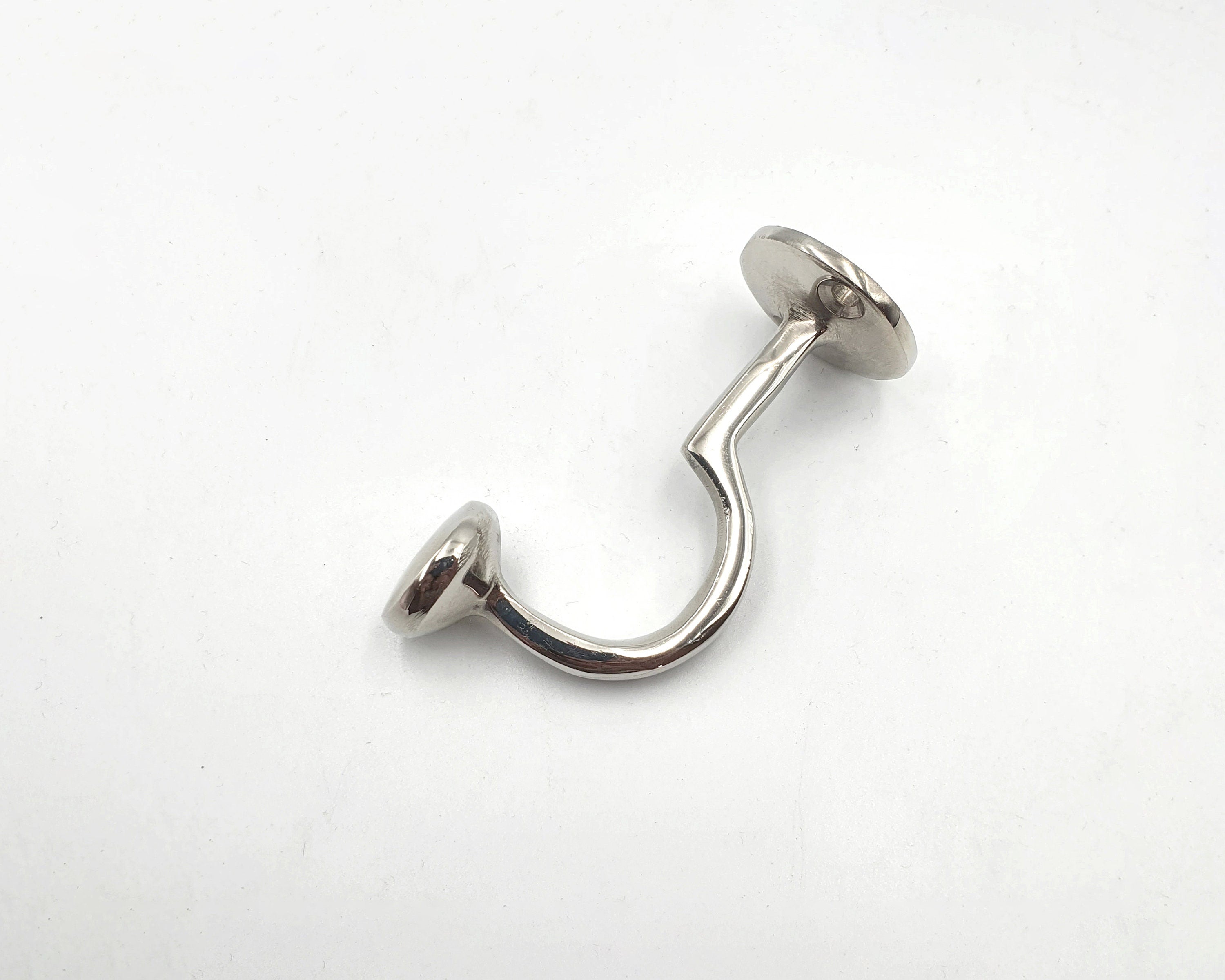 Handcrafted Brass Wall Hook, Polished Nickel Finish, Bathroom Coat Hook