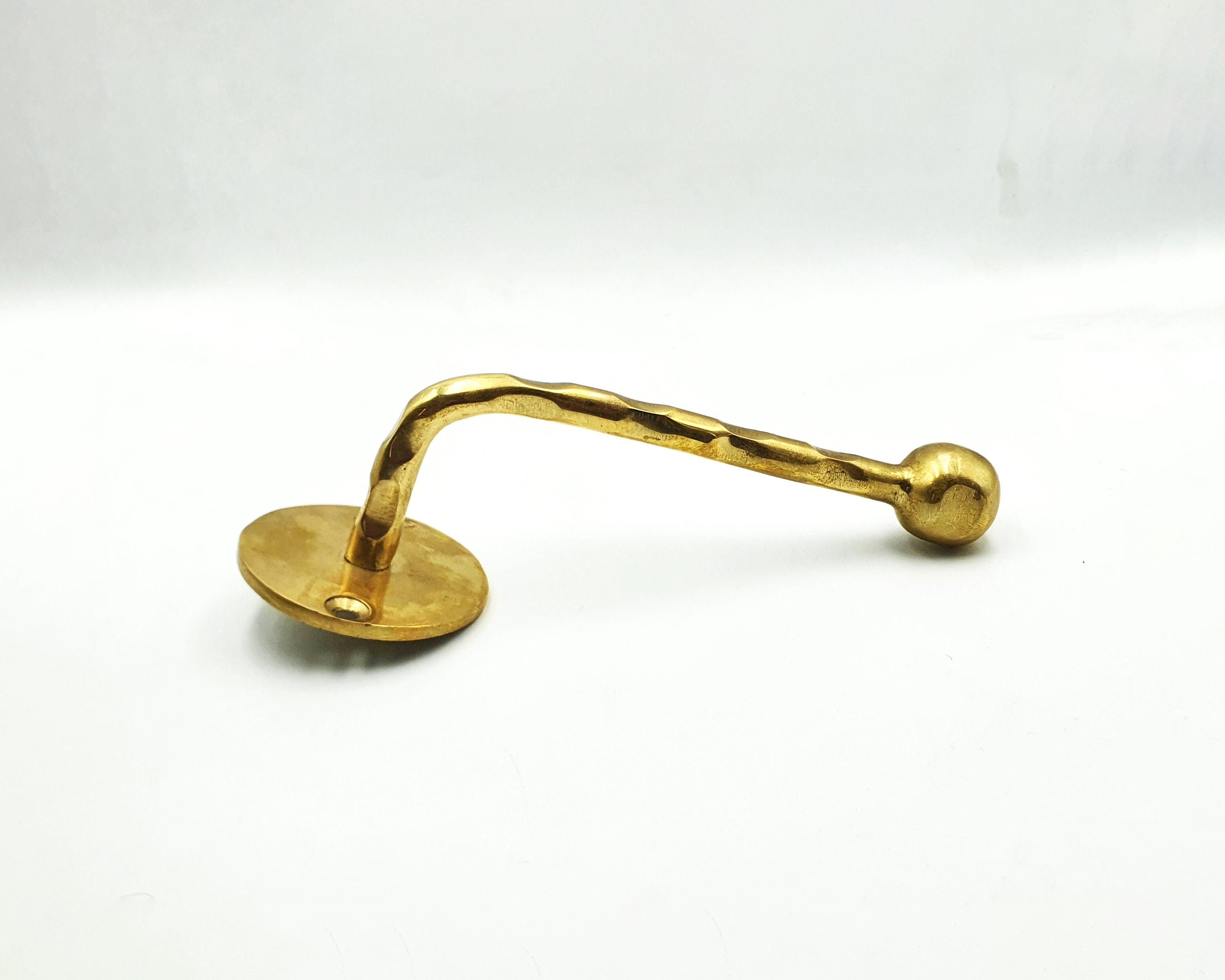 Hammered Brass Toilet Paper or Towel Holder, Wall Mounted