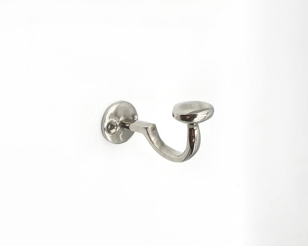 Handcrafted Brass Wall Hook, Polished Nickel Finish, Bathroom Coat Hook
