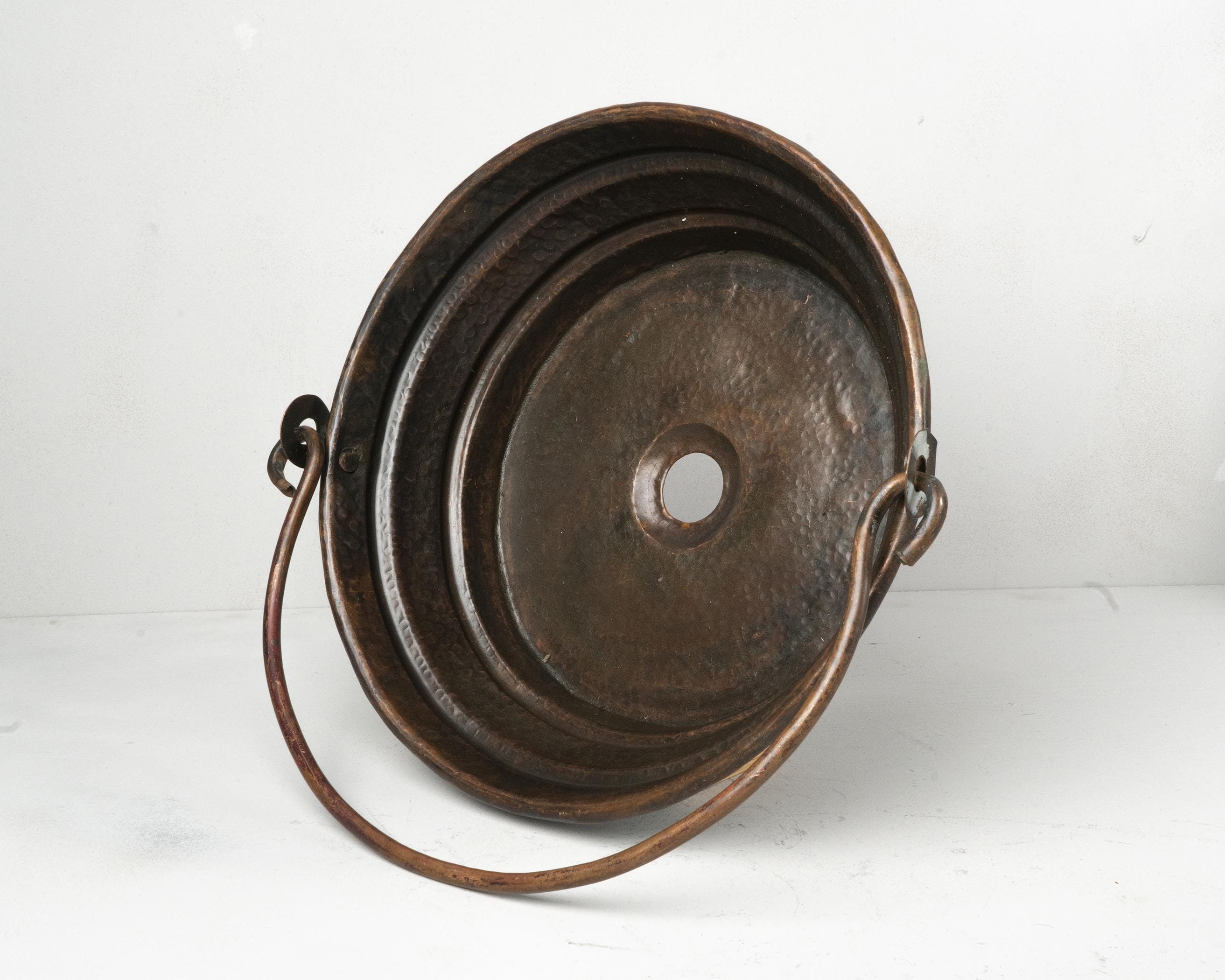 Green and White Patina Copper Bathroom Sink – Handcrafted Solid Copper Vessel Basin for Vanity