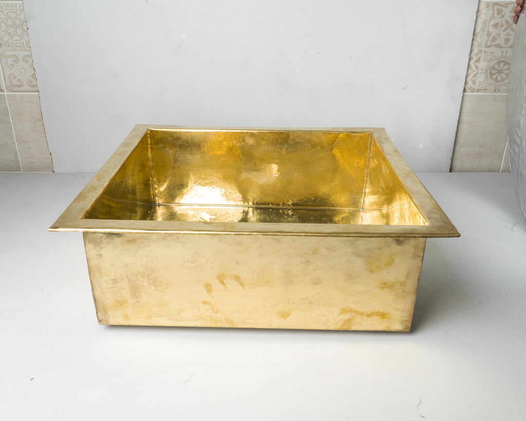 Unlacquered Brass Undermount Kitchen Sink, Island Brass kitchen Sink in Various Size