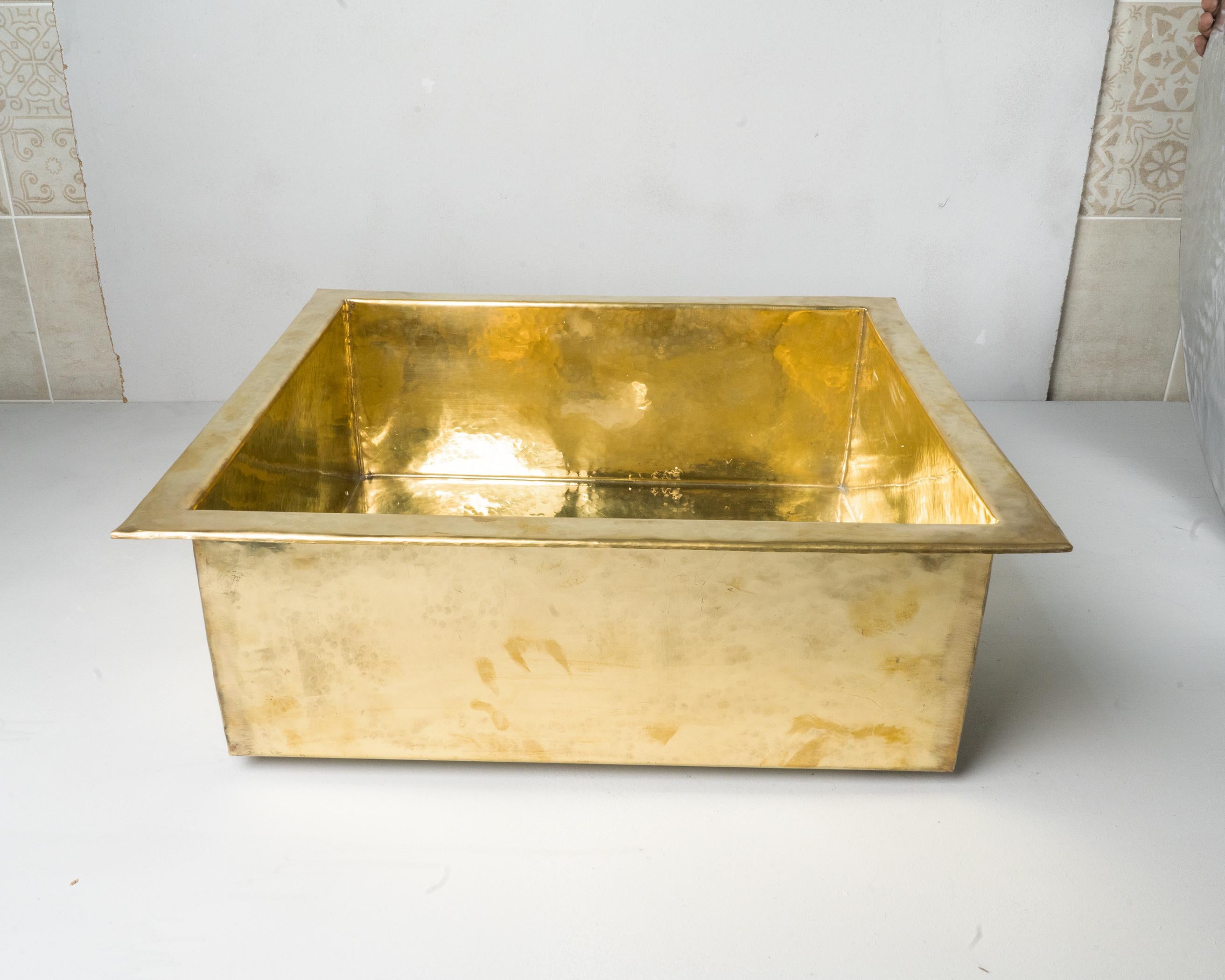 Unlacquered Brass Undermount Kitchen Sink, Island Brass kitchen Sink in Various Size