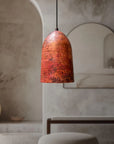 Set of 3 Handmade Hammered Copper Pendant Lights for Kitchen Island