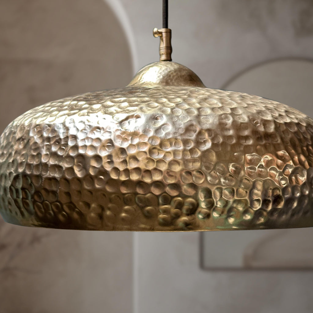 Hammered Brass Pendant Light: Farmhouse Kitchen Island Lighting