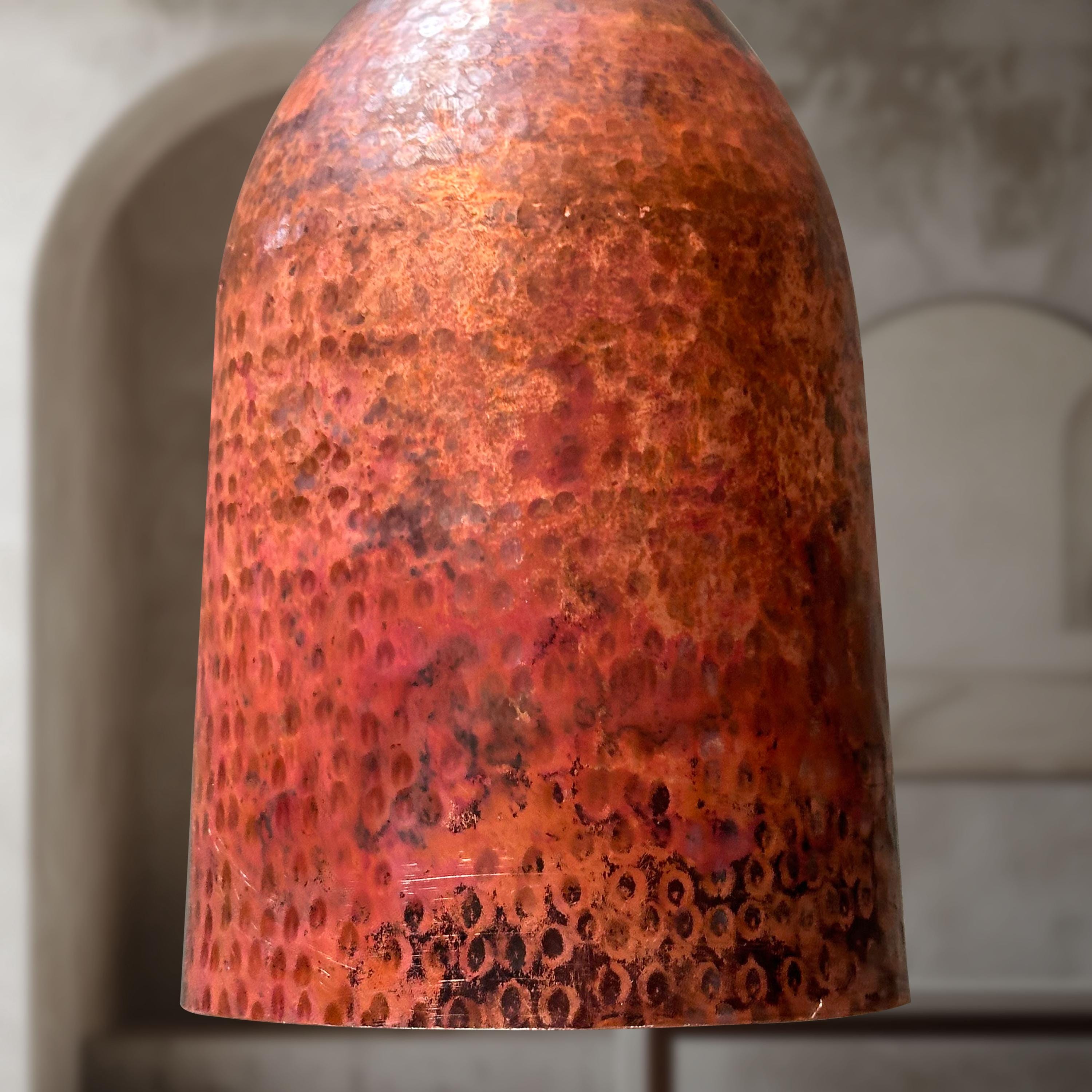 Set of 3 Copper Farmhouse Light Fixture, Set of Three Handmade Copper Ceiling Light, Hammered Rustic Copper Kitchen Island Light Fixtures