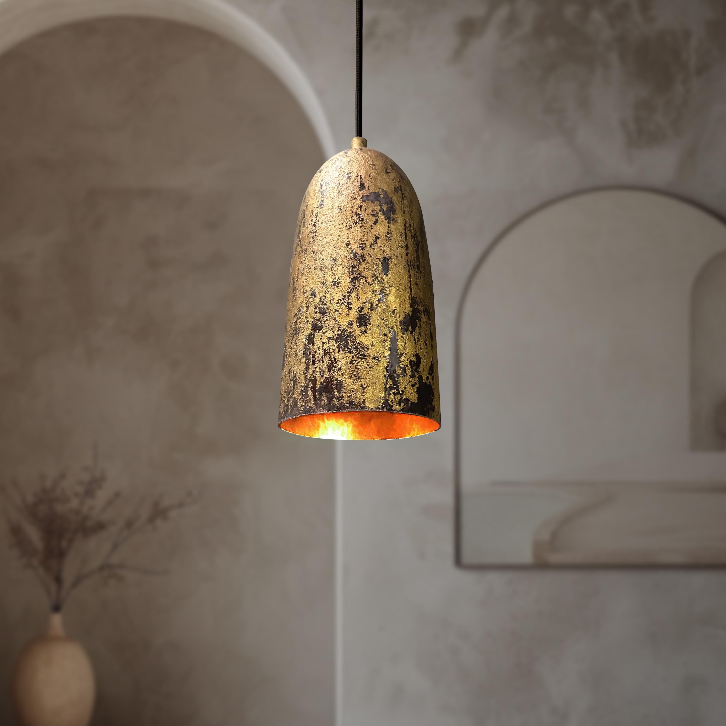 Copper Pendant Light – Oxidized Farmhouse Ceiling Fixture for Kitchen Island