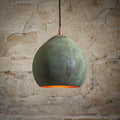 Handmade Oxidized Copper Pendant Light Pair – Rustic Kitchen Island Lamps