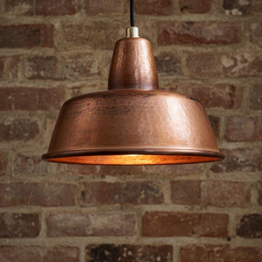 Rustic Copper Pendant Light – Vintage Farmhouse Kitchen Island Ceiling Fixture