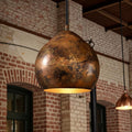 Rustic Hammered Copper Dome Pendant Lamp – Handmade Farmhouse Ceiling Light for Kitchen & Dining
