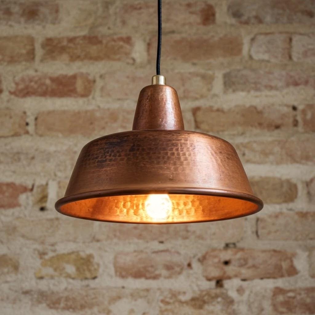 Rustic Copper Pendant Light – Vintage Farmhouse Kitchen Island Ceiling Fixture