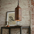 Rustic Copper Cylinder Pendant Light – Industrial Farmhouse Kitchen Island Lighting Fixture