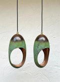 Set of 2 Handmade Oxidized Copper Pendant Lights – Vintage Farmhouse Lighting