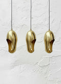 Set of 3 Hammered Brass Hanging Lamps ,Pair of Solid Brass Light Fixture